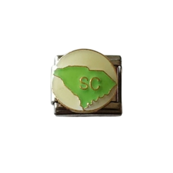 Italian Charmlink for Italian Charm Bracelet South‎ Carolina United States 9mm - Picture 1 of 5